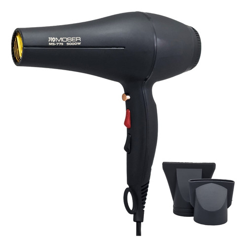 Secador De Pelo Pro Moser Ms-7711 Negro 220v Paragon.uy