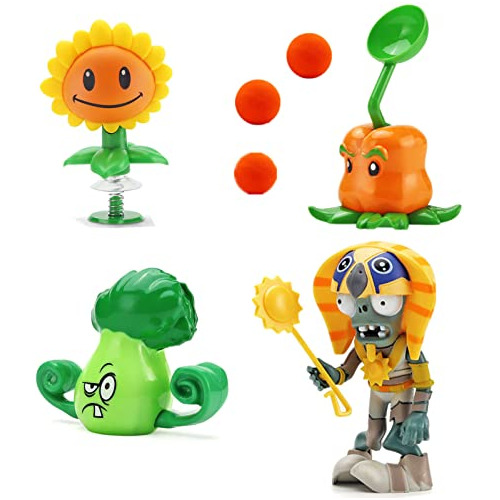 4 Pcs Plants And Zombies Toys Vs Action Figures Zombies...