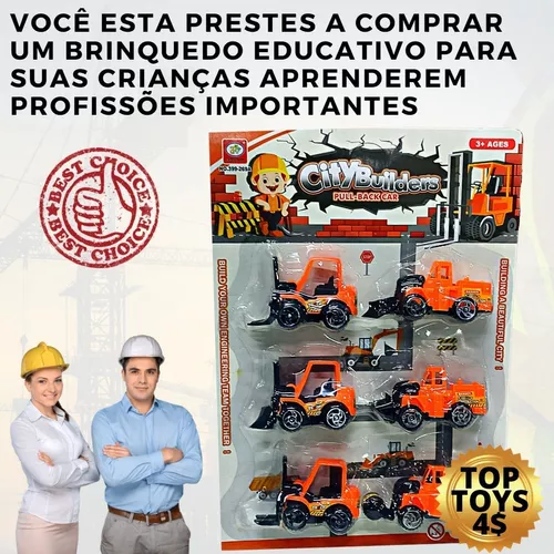 Construction Team Kit Construção com 3 Caminhões Brinquedo