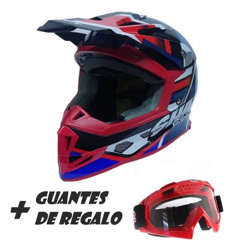 Casco Cross Shaft Mx33 Raptor Kiano Rojo Gloss Super Outlet