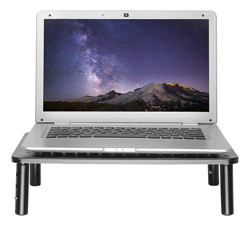 Suporte De Mesa Preto Para Monitor/notebook - ELG