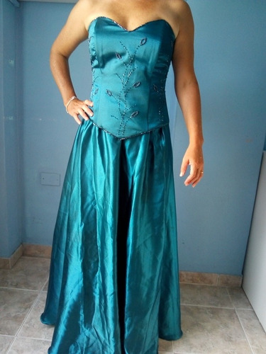Vestido Largo Con Corset Bordado, Usado, Excelente Estado