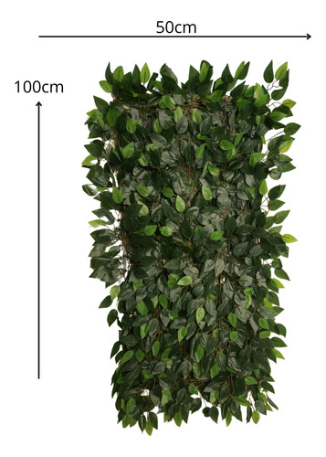 Jardim Vertical Artificial Premium Ficus Realista 100x50cm