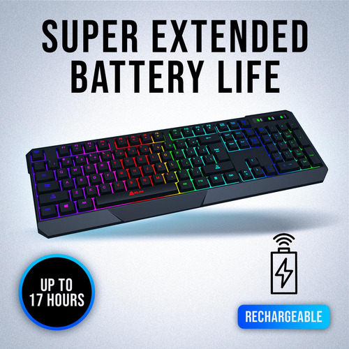 Teclado Inalámbrico Para Juegos Klim Chroma Rgb Con Barra Re