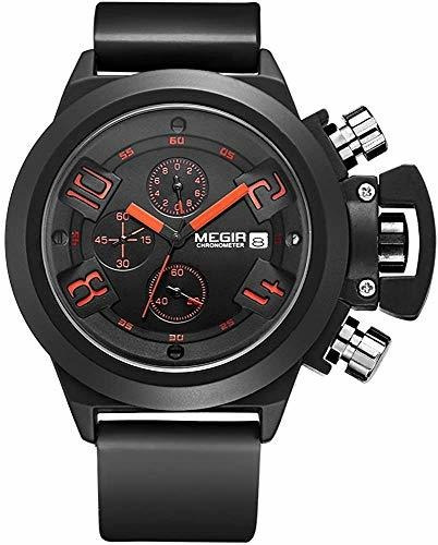 Reloj De Ra - Mens Sport Watch Black Dial Big Face Chronogra