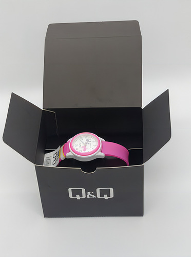 Reloj Infantil Para Niñas Q&q Análogo Vs59j002 Fucsia Blanco