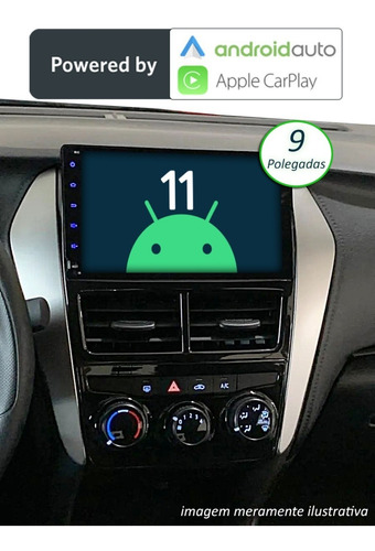 Central Multimídia Android Toyota Yaris 2018 2019