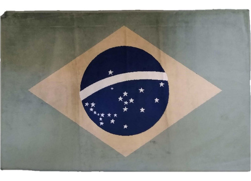 Tapete Belga Bandeira Do Brasil 67x105cm Cor Verde