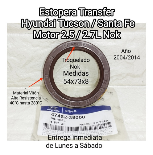 Estopera Transfer Hyundai Tucson 2.7 04/14 54x73x8 