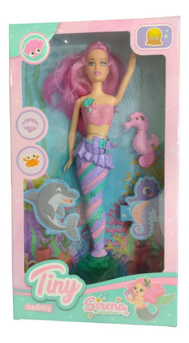 Muñeca Tiny Fantasy Sirena Con Animalito Del Mar