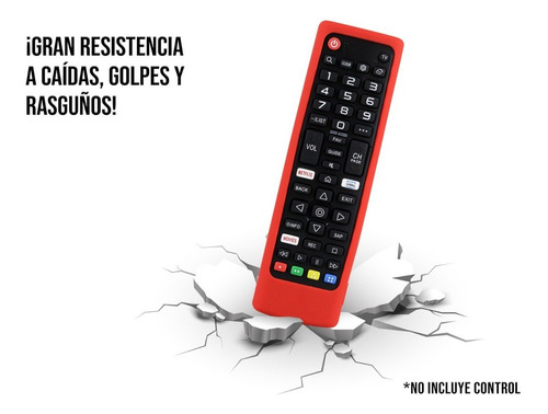 Funda Para Control LG Akb75095307 Smart Tv Case Silicon Color Rojo