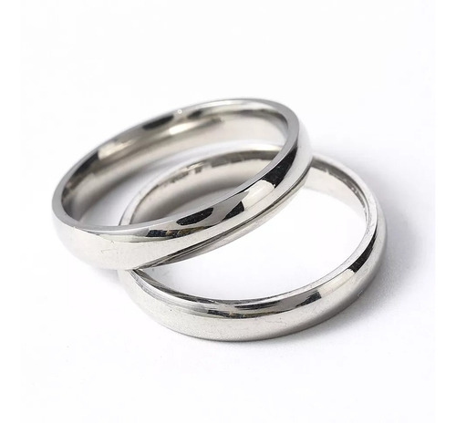 Imagen 4 de 6 de Anillos De Boda Matrimonio Acero Inoxidable 4mm