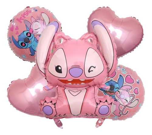 Kit 5 Globos Lilo Y Stitch Angel Disney