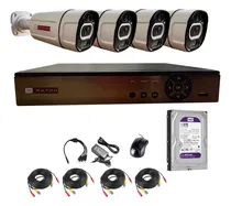 Comprar Kit 4 Camara Seguridad 5mp Color Noche Audio Disco 1tb Matko Color Blanco\u002Fnegro