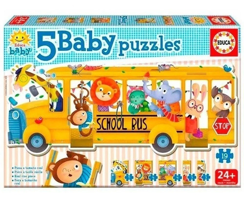 Rompecabeza Puzzle Baby X 5 Educa School Bus 18026