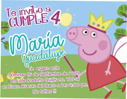 Invitaciones de Peppa Pig para imprimir – Todo sobre el mundo de las  invitaciones