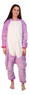 Mameluco Unicornio Blanco Morado Disfraz Kigurumi Adulto
