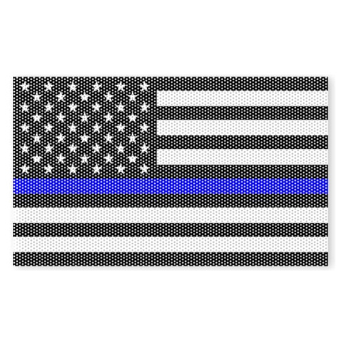 1pc Perforated Thin Blue Line Decal - 10x6 Inches - See...