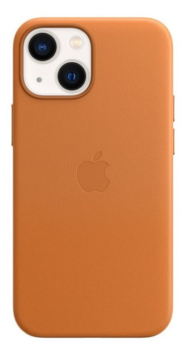 Funda De piel Magsafe iPhone 13 Mini Color Amarillo Ocre