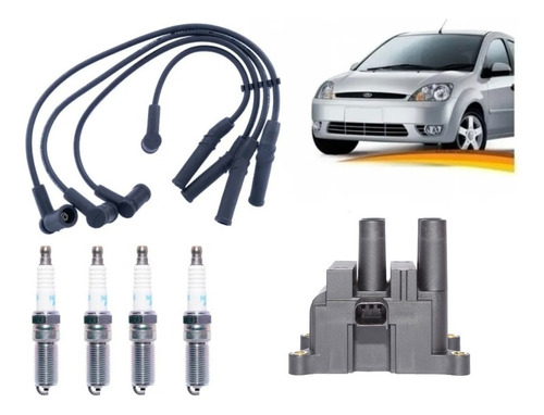 Bobina Encendido Ford Fiesta 1.6 2000 2008 + Cables + Bujias