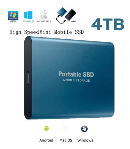 Portátil Usb Con Unidad Móvil Externa Ssd De 4 Tb