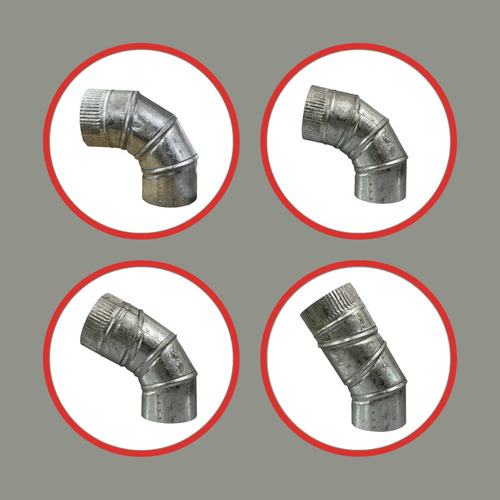 Curva Codo Articulado Galvanizado 8 Pulgadas Zingueria Chapa
