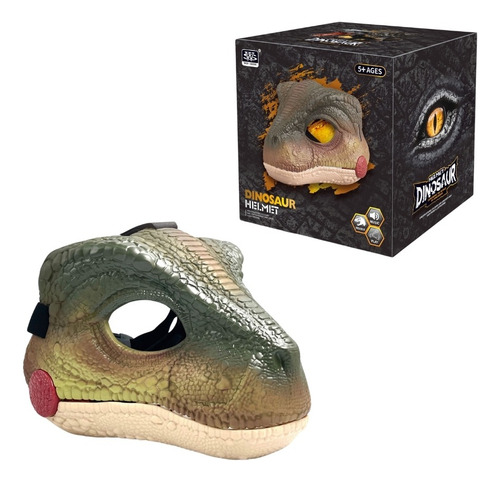 Pingüe® Dino Jurassic World | Máscara Dinosaurio Mod. Verde Velociraptor
