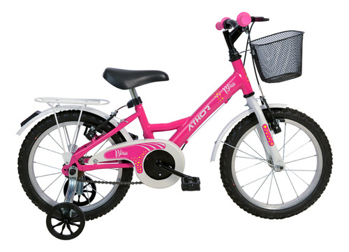Bicicleta Infantil Feminina Aro 16 Cestinha Infantil Bliss Cor Rosa