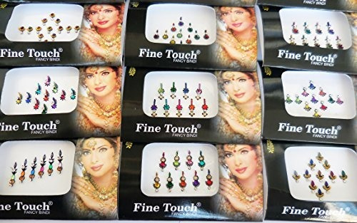 6 Paquetes- 42 Bindis Mix N Match Face Jewels Etiquetas Adhe