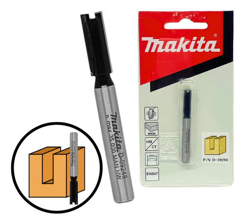 Fresa Paralela Corte 12 Mm Haste 6 Mm Madeira D-09298 Makita