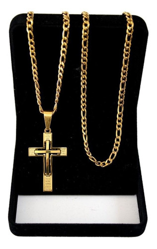 Imagem 2 de 4 de Corrente Cordão Banho De Ouro 18k Masculina Com Pingente Top