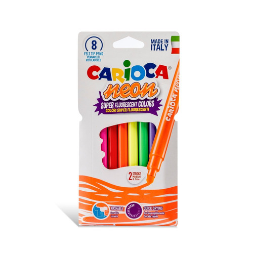 Marcadores Carioca Neon X 8 Made In Italy