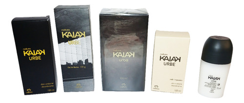 Kit Kaiak Urbe Masculino, Perfume, Deo, Jabon Gel, Roll On +