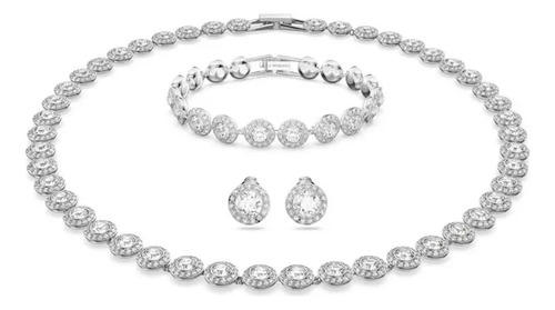 Conjunto Swarovski Collar Swarovskies Angelic Baño Rodio