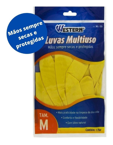 Imagem 2 de 2 de Luvas Multiuso M Western Wl-20