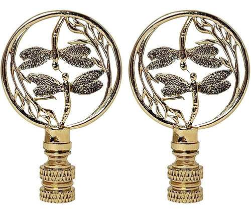 Royal Designs Double Dragon Fly Filigrane Lámpara Finial Par