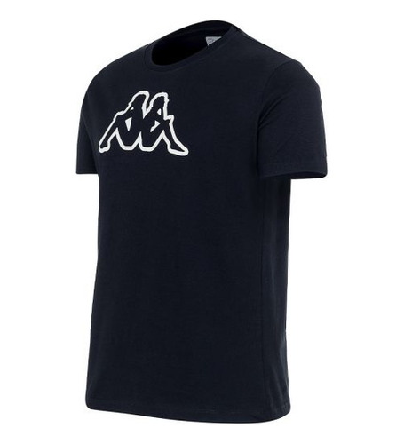 Remera Kappa Logo Syaro Negro Beige Mujer