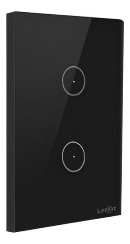 Interruptor 2 Botões Zigbee Touch Tok Glass 4x2 Lumenx Cor Preto 127/220v