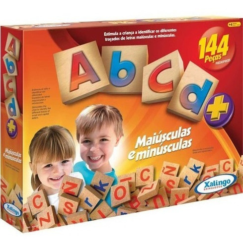 Brinquedo Pedagógico Mad Abc Maisc / Minusc 144 Peças