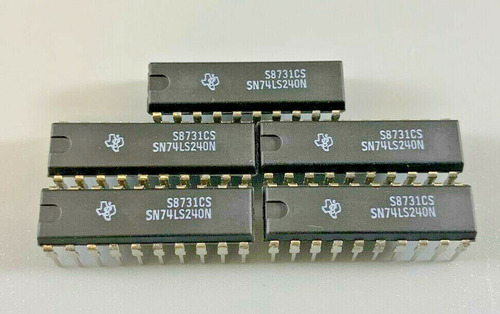 Lot Of 5 Texas Instruments Sn74ls240n 20pin-dip Dc 8731 Eeo