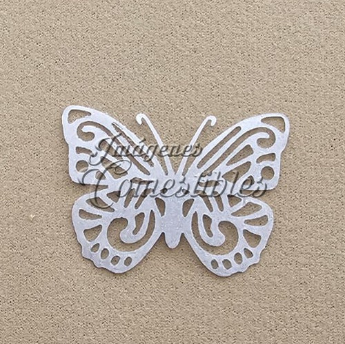 5 Mariposas Comestibles Plateadas Para Decoración De Postres