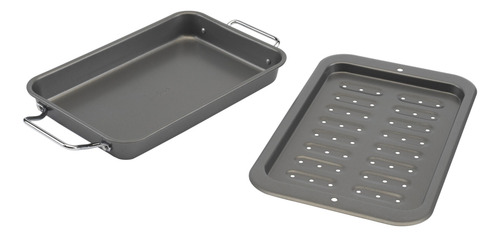 Sartén Antiadherente De Acero Para Asar 18 X 28 Cm Gris