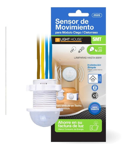 Sensor Movimiento Modulo Ciego Cielorraso 500w 110º 4/6 Mts