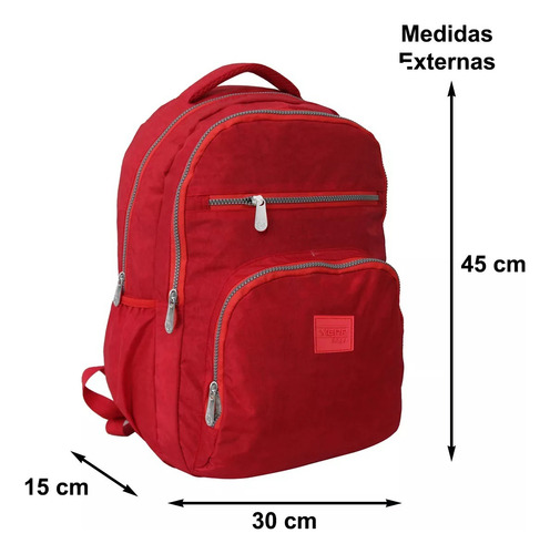 Mochila Em Naylon Tactel Reforçada Escolar Grande Crinkle