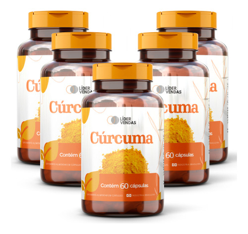 Cúrcuma - 60 Cáps 500mg Kit Com 5 Potes