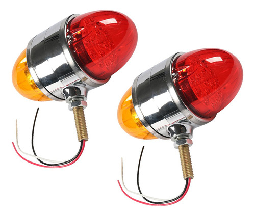 2 Uds 34 Luces Led Redondas De Pedestal Rojo Y Amarillo