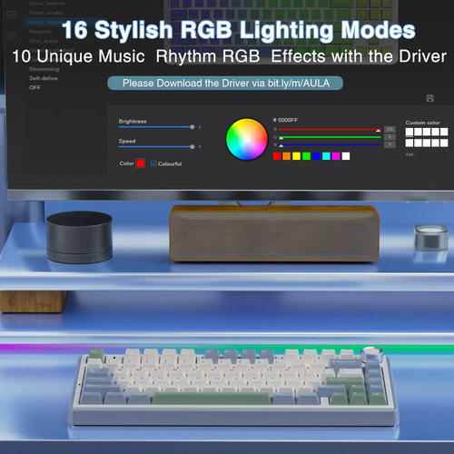 Q0q Teclado De Aula Rgb Inalámbrico F75 Personalizado Con