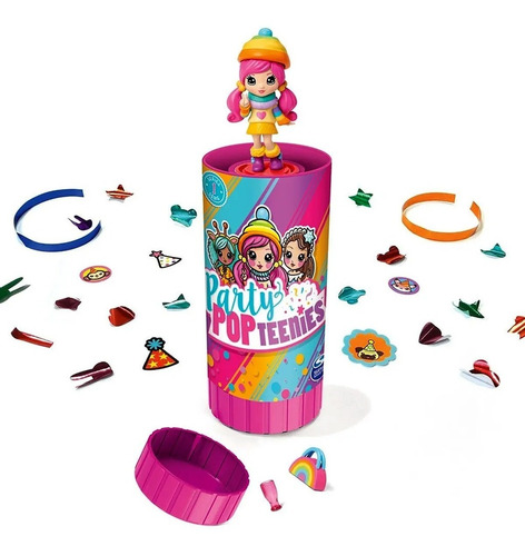 Imagen 2 de 10 de Party Pop Teenies Muñeca Sorpresa Con Confetti Push Fiesta