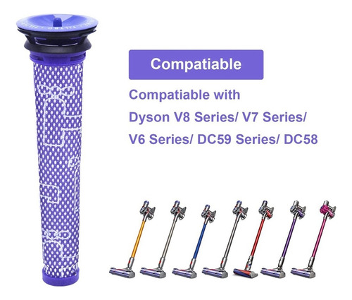 Para Dyson V7 V8 Animal Y Absolute Lavable Prefiltros Pos