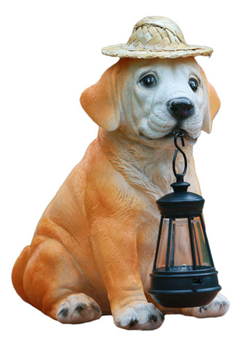 Lámpara Solar De Perro Labrador, Estatua De Jardín, Adorno
